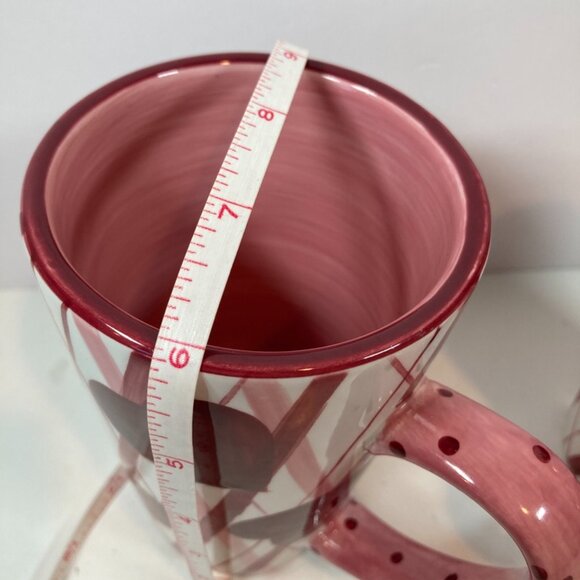 Laurie Gates Set of 2 Hearts/Stripes Shades of Pink 16oz Mugs - Picture 5 of 5